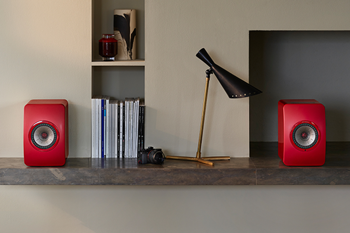 KEF LS50 Wireless II (Crimson Red) Powered stereo speakers with Wi